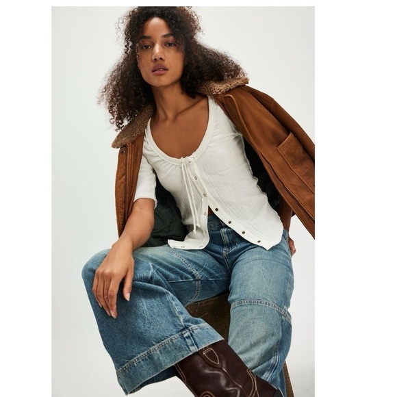 Free People We The Free Daisy Top White size Large (NWT) - Picture 3 of 5